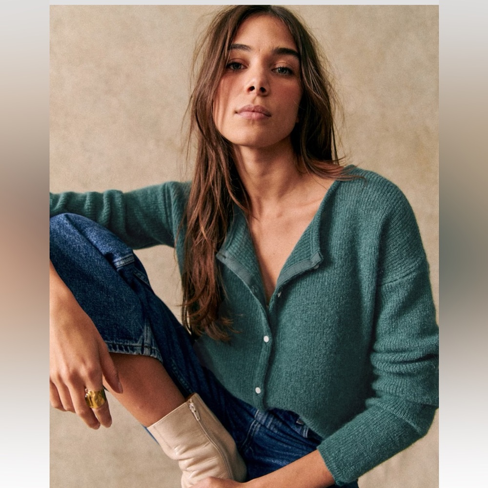 Sézane Gaspard Cardigan in Sage